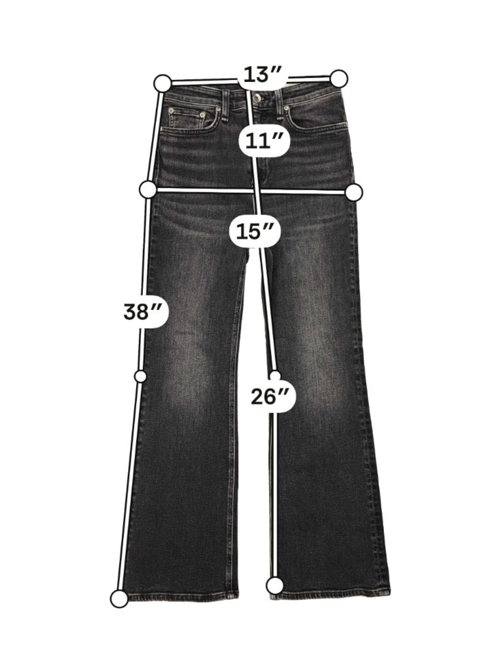 Rag & Bone Nina High Rise Ankle Flare Jeans 27 Gravity WDD19F2649CLGR - Picture 3 of 15